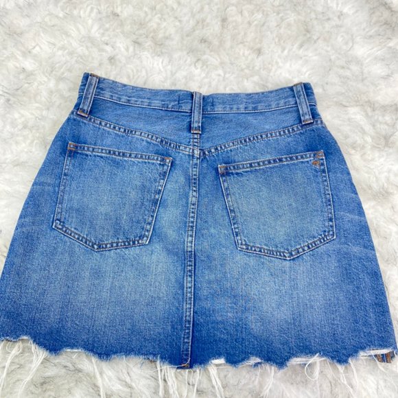 Madewell NWT Rigid Denim A-Line Mini Skirt Size 28 - Picture 9 of 12